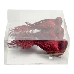 Cosy & Trendy Cosy @ Home Kersthangers - vogel - rood - 3 stuks - 16 cm