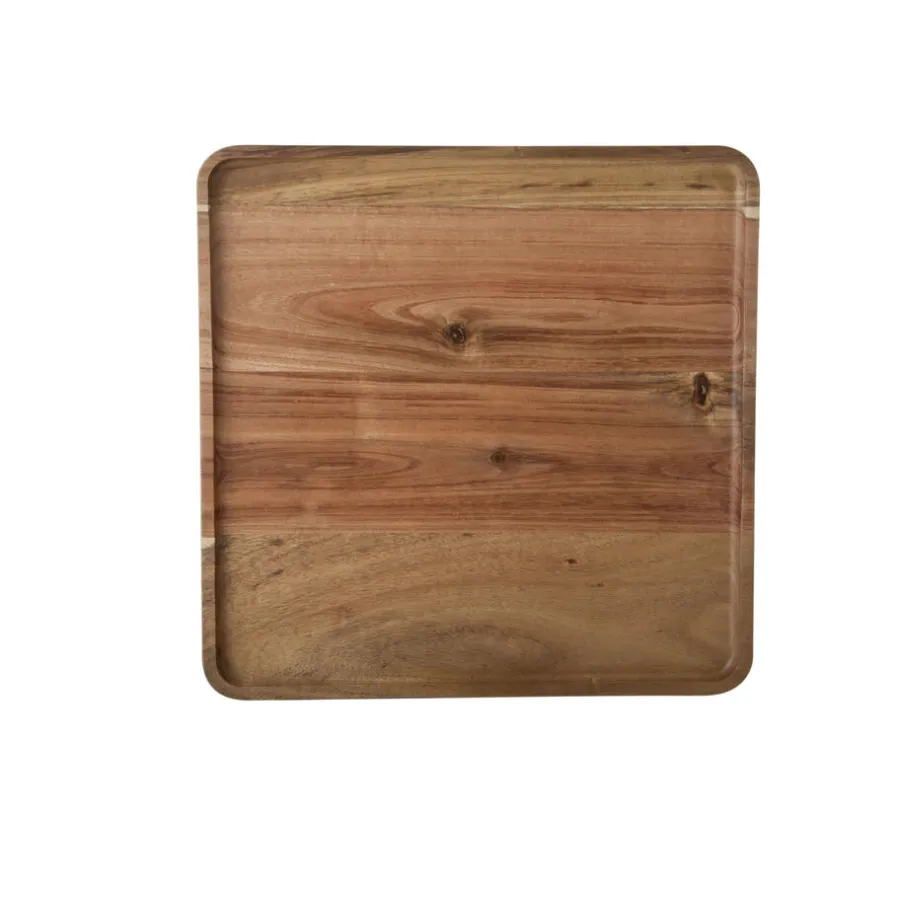 Dienbladen-Cosy & Trendy Dienblad - hout - opstaande rand - vierkant - 26 cm
