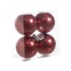 Kerstballen-Cosy & Trendy Kerstballen - rood - glitter - 4 stuks - 8 cm