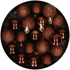 Cosy & Trendy Cosy at Home kerstballen - kunststof - 20x - 3 cm - donkerbruin
