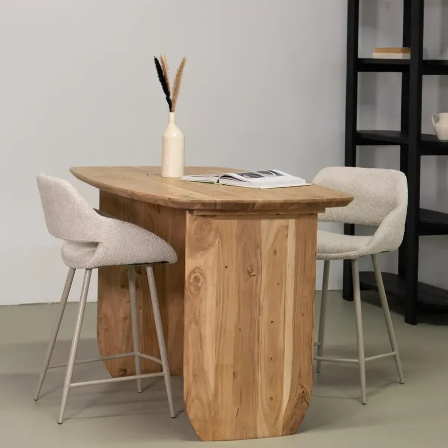 Bartafels-Giga Meubel Countertafel Deens Ovaal 150cm - Naturel Acaciahout - Steve