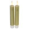 Kaarsen-Countryfield Led kaarsen/dinerkaarsen - 2x stuks - goud - 15 cm