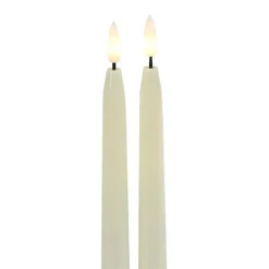 Countryfield Led kaarsen/dinerkaarsen - 2x - creme wit - 28 cm