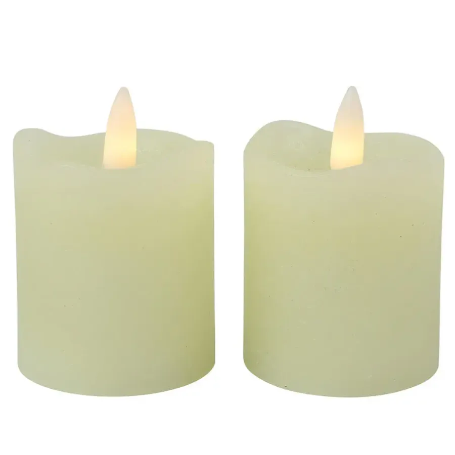 Countryfield LED kaarsen/stompkaarsen - 2x st - creme wit - H7,2 cm