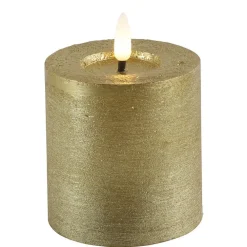 Kaarsen-Countryfield LED kaars/stompkaars - goud - D7,5 x H8 cm - timer