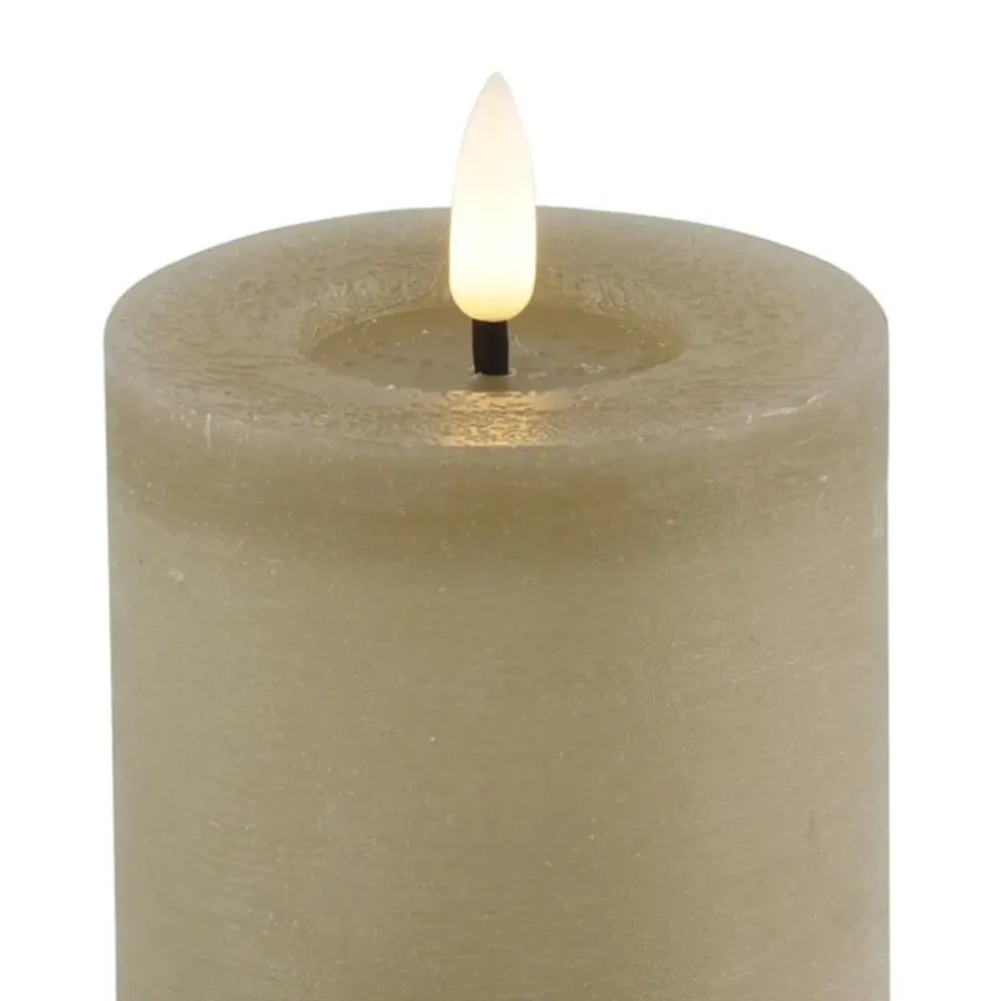 Kaarsen-Countryfield LED kaars/stompkaars - beige - D7,5 x H8 cm - timer