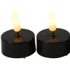 Kaarsen-Countryfield LED waxinelichtjes - 2x stuks - zwart - warm wit