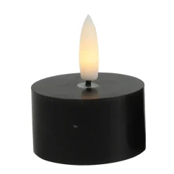 Kaarsen-Countryfield LED waxinelichtjes - 2x - zwart - D4 x H5,2 cm