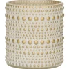 Kandelaars En Windlichten-Countryfield theelichthouder/kaarsenhouder - creme/goud - H8 cm