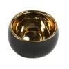 Kandelaars En Windlichten-Countryfield theelichthouder/kaarsenhouder - zwart/goud - H9 cm