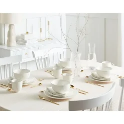 Leen Bakker COWSLIP - Servies set van 16 - Wit - Porselein