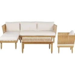 Beliani CREMONA - Loungeset voor 4 - Lichte houtkleur - Acaciahout
