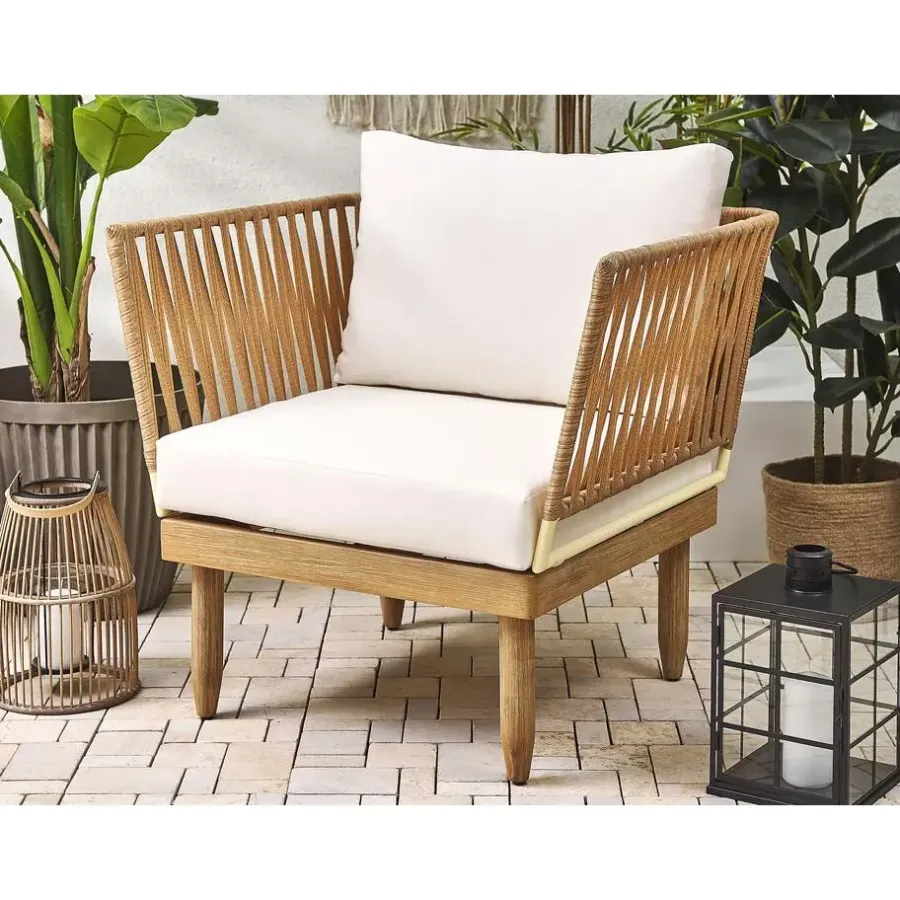 Beliani CREMONA - Loungeset voor 4 - Lichte houtkleur - Acaciahout