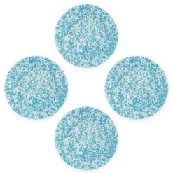 Dinerborden|Borden-Merkloos Crow Canyon Home Dinerborden Splatter - Set van 4 - Turquoise