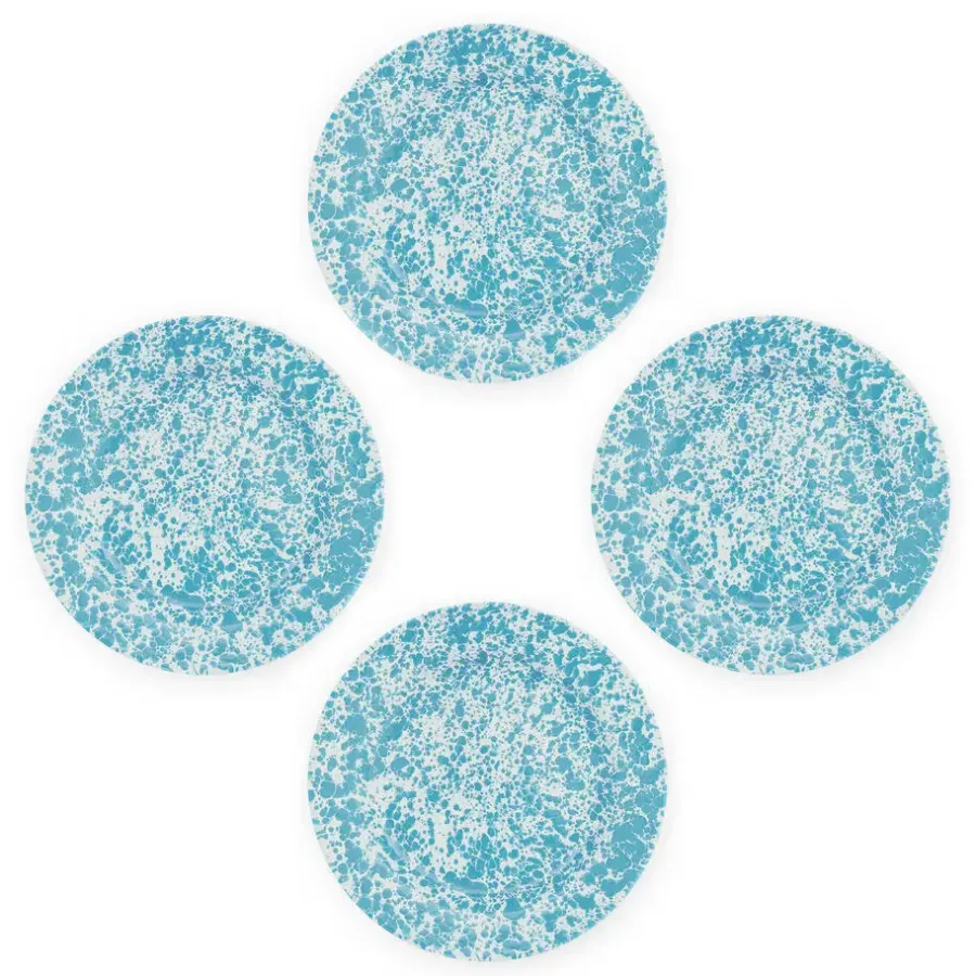 Dinerborden|Borden-Merkloos Crow Canyon Home Dinerborden Splatter - Set van 4 - Turquoise