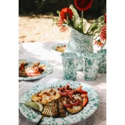 Dinerborden|Borden-Merkloos Crow Canyon Home Dinerborden Splatter - Set van 4 - Turquoise