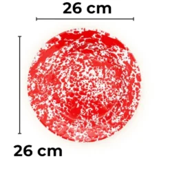 Dinerborden|Borden-Merkloos Crow Canyon Home Dinerborden Splatter - Set van 4 - Rood