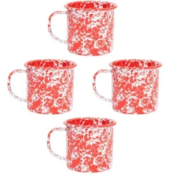 Kopjes, Mokken En Bekers-Merkloos Crow Canyon Home Mokkenset Splatter - 4 Stuks - Rood
