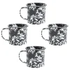 Merkloos Crow Canyon Home Mokkenset Splatter - 4 Stuks - Zwart