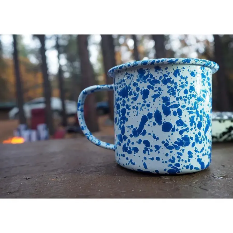 Merkloos Crow Canyon Home Mokkenset Splatter - 4 Stuks - Zwart