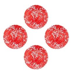 Merkloos Crow Canyon Home Saladeborden Splatter - Set van 4 - Rood