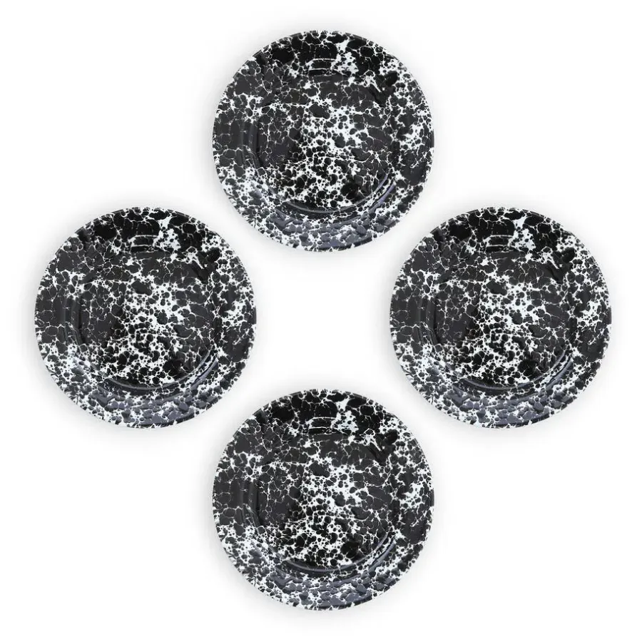 Borden-Merkloos Crow Canyon Home Saladeborden Splatter - Set van 4 - Zwart