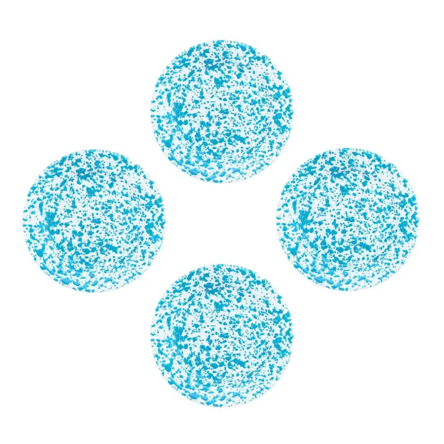 Borden-Merkloos Crow Canyon Home Saladeborden Splatter - Set van 4 - Turquoise