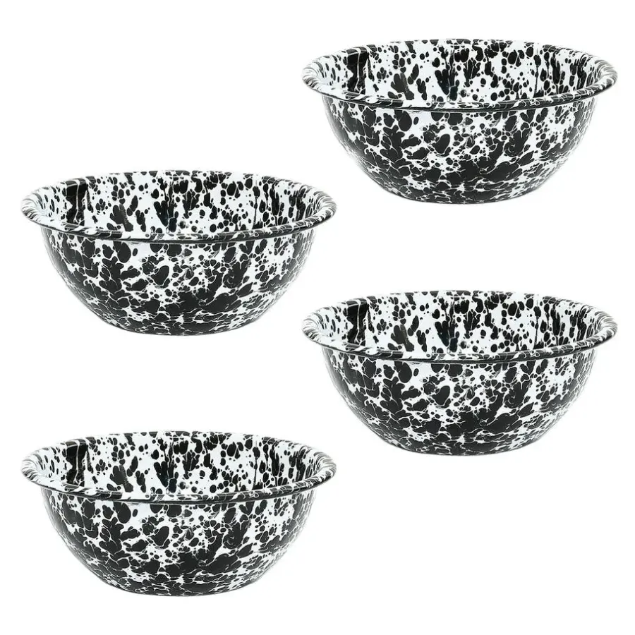 Kommen-Merkloos Crow Canyon Home Serviesset Splatter - 4-delig - Zwart
