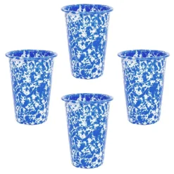 Kopjes, Mokken En Bekers-Merkloos Crow Canyon Home Tumblers Splatter - 4 Stuks - Blauw