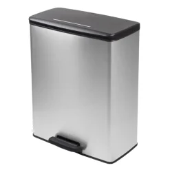 Prullenbakken-Curver Decobin Prullenbak - 65L - Rechthoekig - Zilver metallic