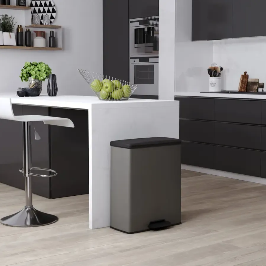 Prullenbakken-Curver Decobin Prullenbak - 65L - Rechthoekig - Cool Grey