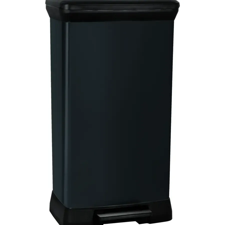 Prullenbakken-Curver Decobin Prullenbak- 50L - 39x29x72 cm - Zwart