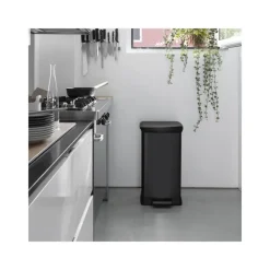 Prullenbakken-Curver Decobin Prullenbak- 50L - 39x29x72 cm - Zwart