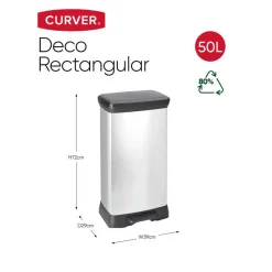 Prullenbakken-Curver Decobin Prullenbak - 50L - 2 stuks - Metallic