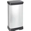 Prullenbakken-Curver Decobin Prullenbak- 50L - 39x29x72 cm - Zilver Metallic