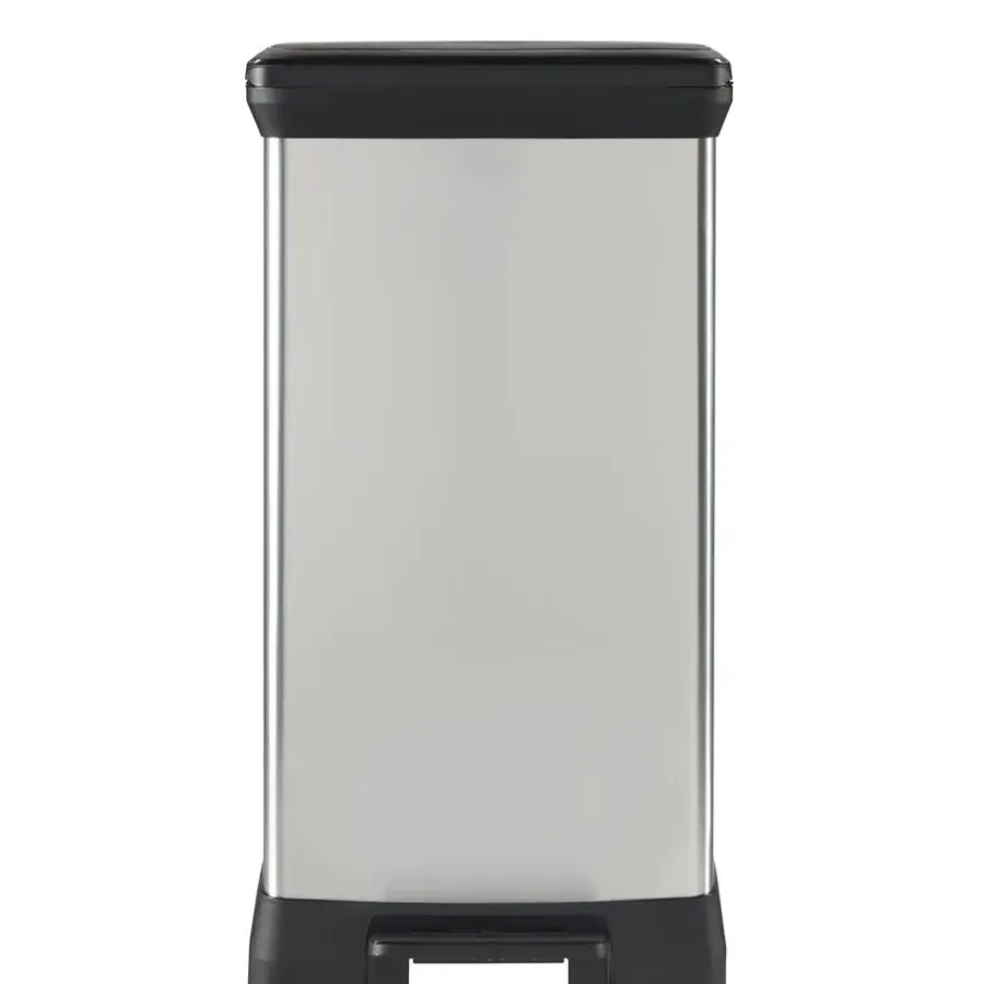 Prullenbakken-Curver Decobin Prullenbak- 50L - 39x29x72 cm - Zilver Metallic