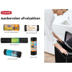 Curver Decobin Prullenbak - 65L - Rechthoekig - Zwart