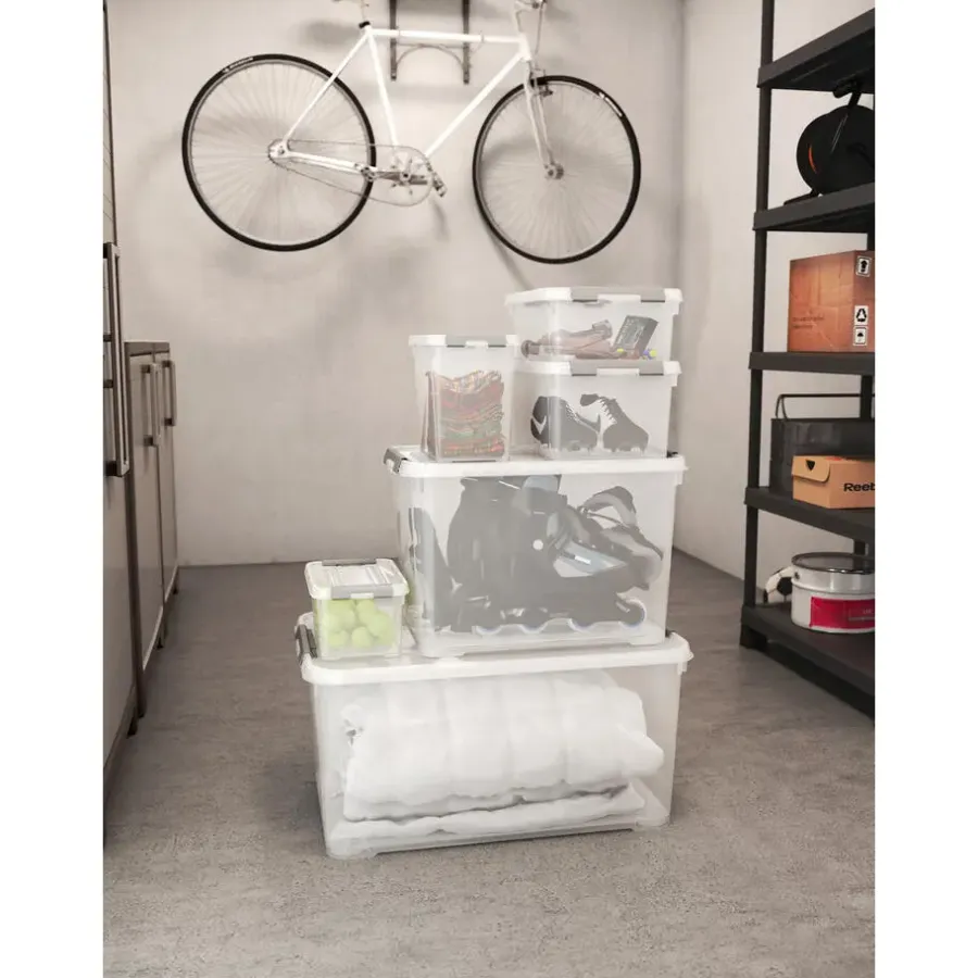 Curver Handy+ Opbergbox - 15L - 6 stuks - Transparant met deksel