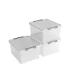 Opbergboxen-Curver Handy+ Opbergbox - 35L - 3 stuks - Transparant met deksel