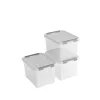 Opbergboxen-Curver Handy+ Opbergbox - 20L - 3 stuks - Transparant met deksel