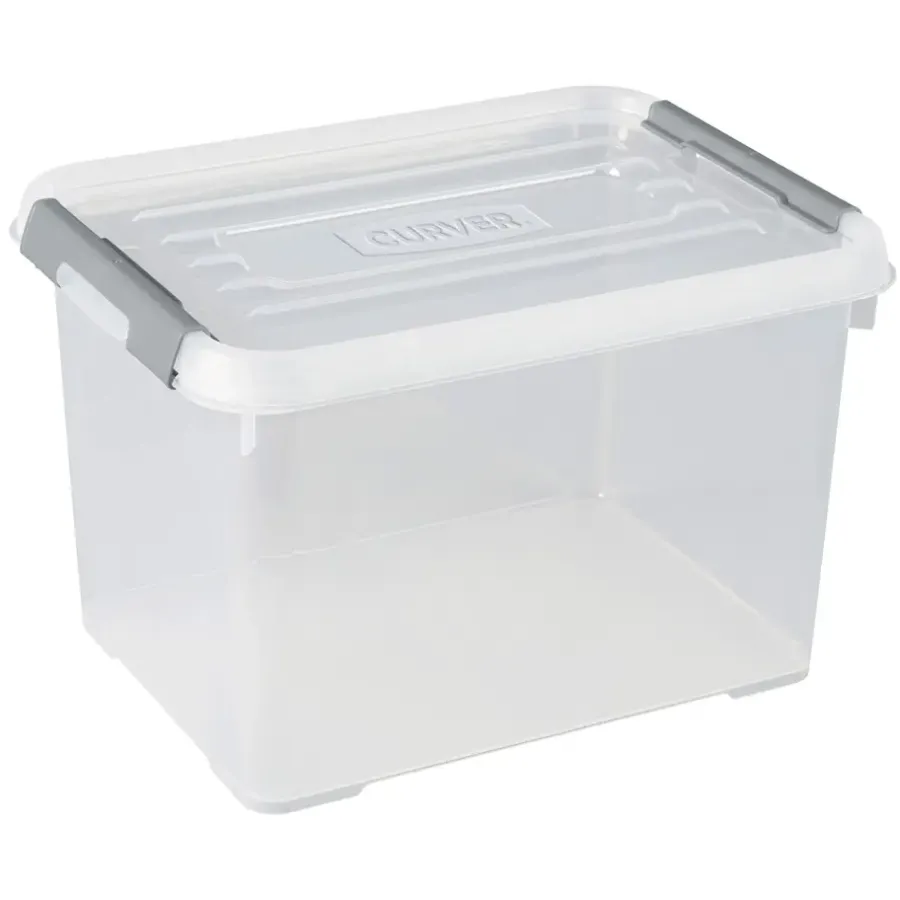 Opbergboxen-Curver Handy+ Opbergbox - 20L - 3 stuks - Transparant met deksel