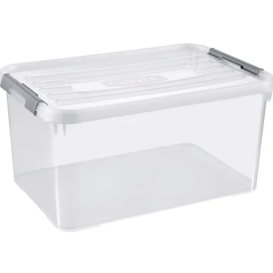 Opbergboxen-Curver Handy+ Opbergbox - 50L - 3 stuks - Transparant met deksel
