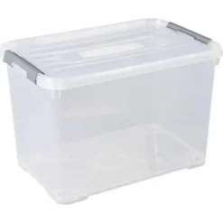 Opbergboxen-Curver Handy+ Opbergbox - 65L - 2 stuks - Transparant met deksel