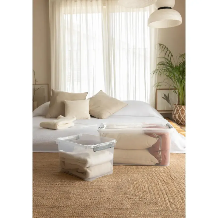 Opbergboxen-Curver Handy+ Opbergbox - 65L - 2 stuks - Transparant met deksel