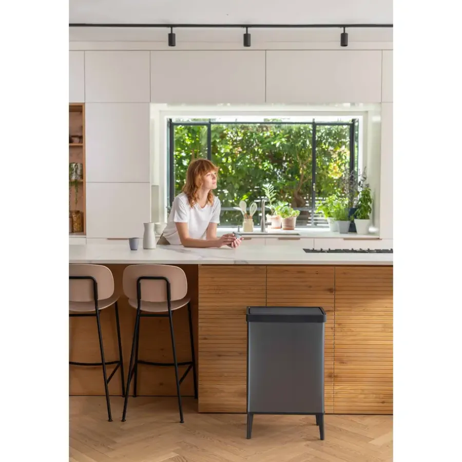 Prullenbakken-Curver Verto High - Prullenbak 54L - Blauw - 44x27x69cm