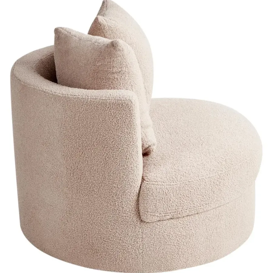 Fauteuils-Beliani DALBY - Fauteuil - Beige - Bouclé