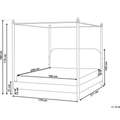 Kinderbedden-Beliani DANNEMOIS - Tweepersoonsbed - Taupe - 160x200 cm - Bouclé