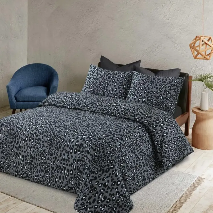 Lits-Jumeaux Dekbedovertrekken-Day Dream Dekbedovertrek Panter - 240x200/220 cm - Grijs