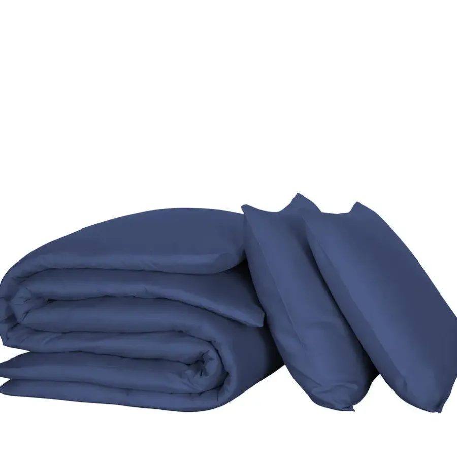 2-Persoons Dekbedovertrekken-De Witte Lietaer Dekbedovertrek Katoen Satijn Olivia - 200 x 200/220 cm - Blauw