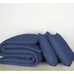 Lits-Jumeaux Dekbedovertrekken-De Witte Lietaer Dekbedovertrek Katoen Satijn Olivia- 240 x 220 cm - Blauw